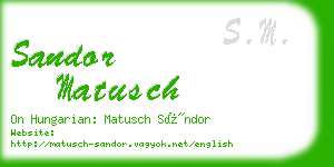 sandor matusch business card